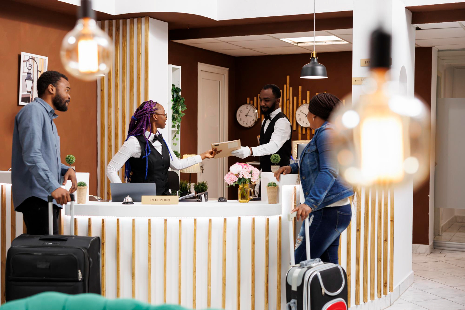 Hospitality professional in uniform at work